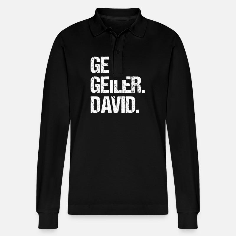 David - Stanley/Stella Unisex Bio-Langarm-Poloshirt Prepster - Schwarz