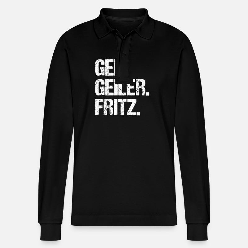 Fritz - Stanley/Stella Unisex Bio-Langarm-Poloshirt Prepster - Schwarz