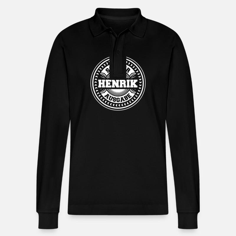Henrik - Stanley/Stella Unisex Bio-Langarm-Poloshirt Prepster - Schwarz