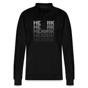 Henrik - Stanley/Stella Unisex Bio-Langarm-Poloshirt Prepster - Schwarz - Vorne - Anna (173cm) & Nico (186cm)