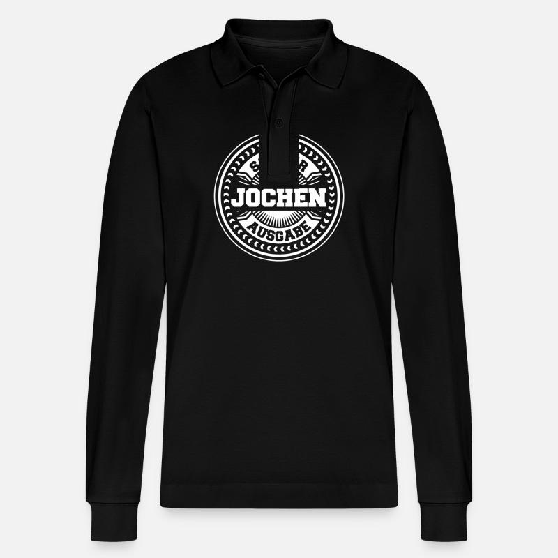 Jochen - Stanley/Stella Unisex Bio-Langarm-Poloshirt Prepster - Schwarz