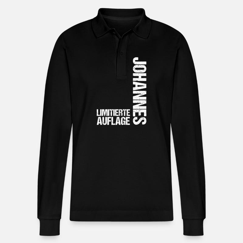 Johannes - Stanley/Stella Unisex Bio-Langarm-Poloshirt Prepster - Schwarz