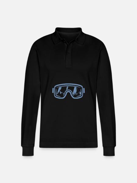 Ski goggles Skier Snowboard Mountains - Stanley/Stella Organic Unisex Long-Sleeved Polo Shirt Prepster - black