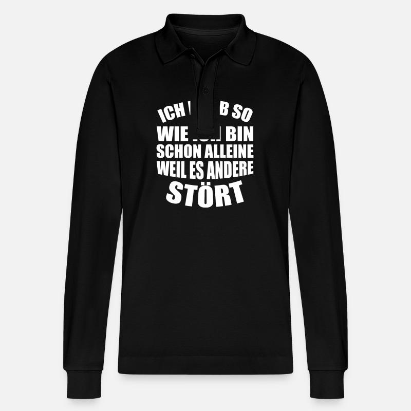 Selbstbewusster Humor - Stanley/Stella Unisex Bio-Langarm-Poloshirt Prepster - Schwarz