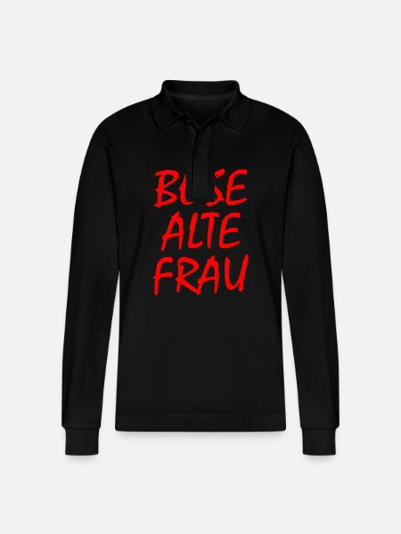 Böse alte frau - Stanley/Stella Unisex Bio-Langarm-Poloshirt Prepster - Schwarz