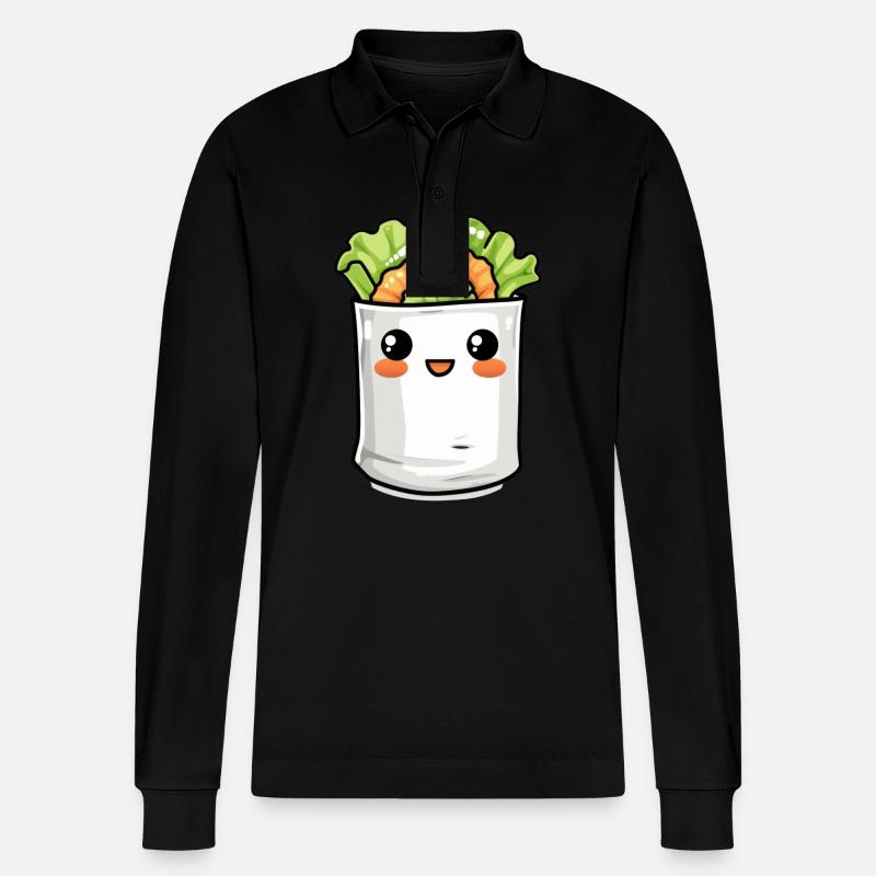 Lustiges Burrito Comic - Stanley/Stella Unisex Bio-Langarm-Poloshirt Prepster - Schwarz