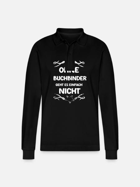 Buchbinder Buchbinder - Stanley/Stella Unisex Bio-Langarm-Poloshirt Prepster - Schwarz