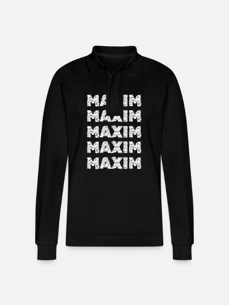 Maxim Maxim - Stanley/Stella Organic Unisex Long-Sleeved Polo Shirt Prepster - black