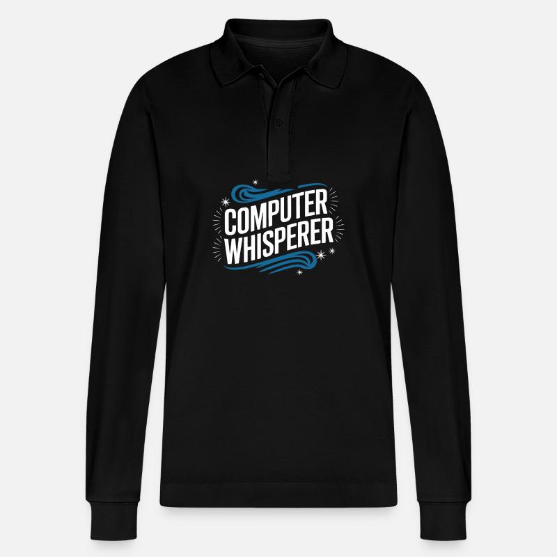 Technischer Support Computerfreak Nerd - Stanley/Stella Unisex Bio-Langarm-Poloshirt Prepster - Schwarz