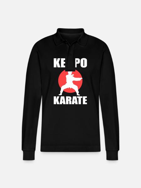 Karate Self-Defense Martial Arts - Stanley/Stella Organic Unisex Long-Sleeved Polo Shirt Prepster - black
