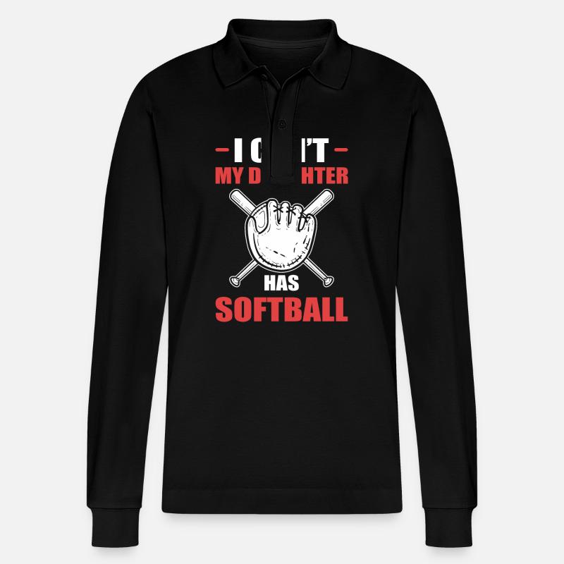 Softball Softball-Spieler - Stanley/Stella Unisex Bio-Langarm-Poloshirt Prepster - Schwarz