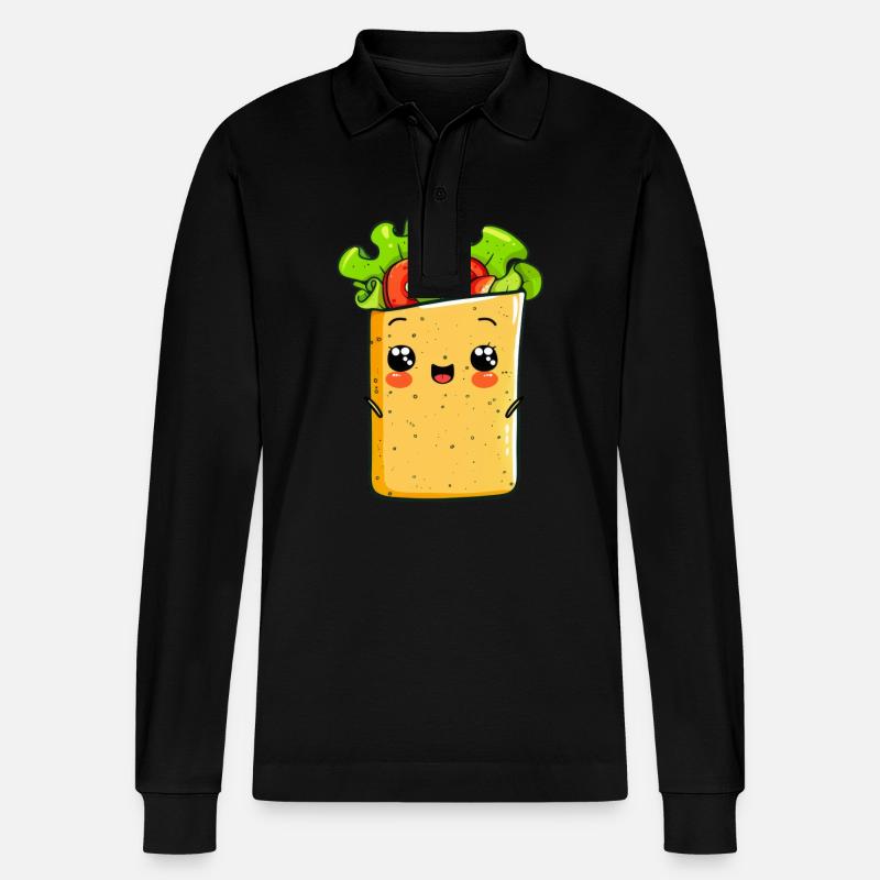 Lustiger Wrap Comic - Stanley/Stella Unisex Bio-Langarm-Poloshirt Prepster - Schwarz