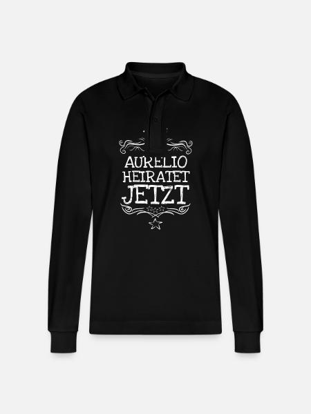 Aurelio as Bachelor - Stanley/Stella Organic Unisex Long-Sleeved Polo Shirt Prepster - black