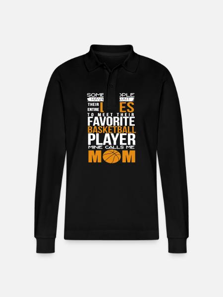 Basketball Mom - Stanley/Stella Organic Unisex Long-Sleeved Polo Shirt Prepster - black