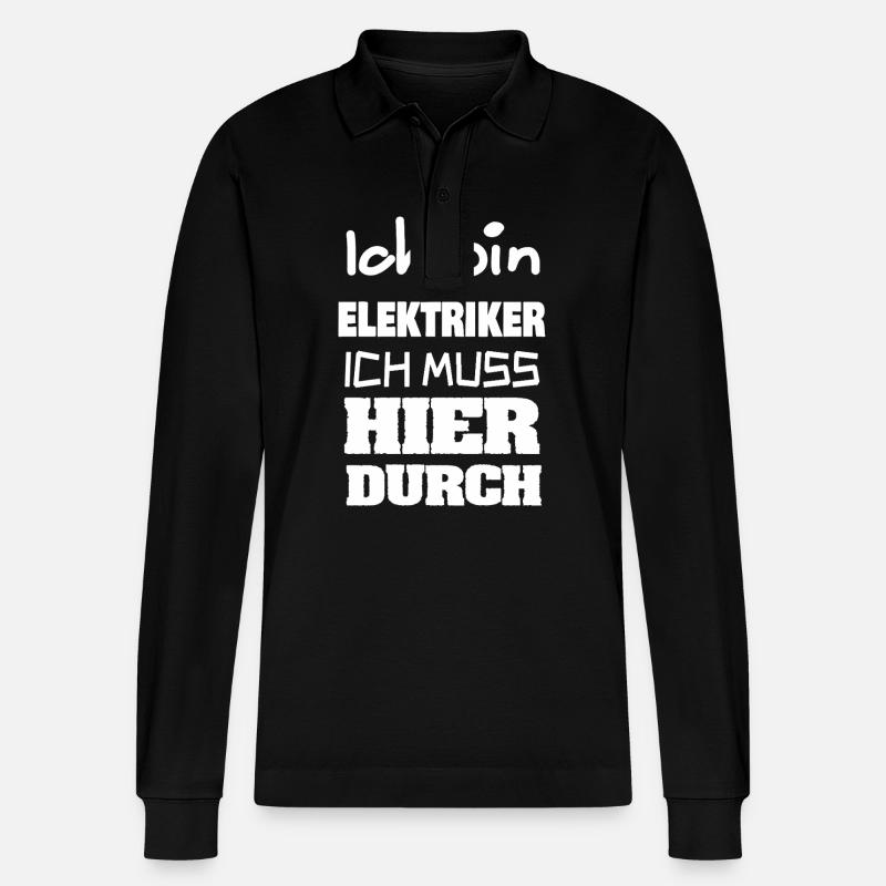 Elektriker als Beruf - Stanley/Stella Unisex Bio-Langarm-Poloshirt Prepster - Schwarz