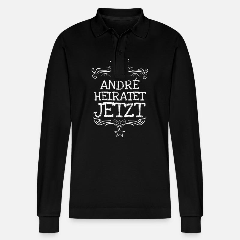 Bachelor Andre - Stanley/Stella Unisex Bio-Langarm-Poloshirt Prepster - Schwarz