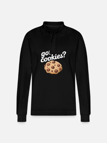 Cookies Cookie Biscuits Biscuits Chocolate - Stanley/Stella Organic Unisex Long-Sleeved Polo Shirt Prepster - black
