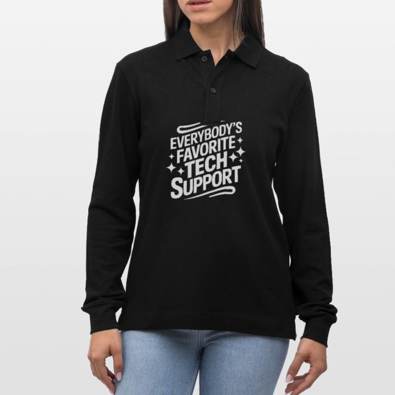 Technischer Support Computerfreak Nerd Stanley/Stella Unisex Bio-Langarm-Poloshirt Prepster