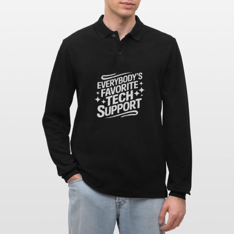 Technischer Support Computerfreak Nerd Stanley/Stella Unisex Bio-Langarm-Poloshirt Prepster
