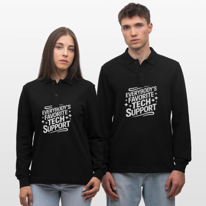 Technischer Support Computerfreak Nerd Stanley/Stella Unisex Bio-Langarm-Poloshirt Prepster