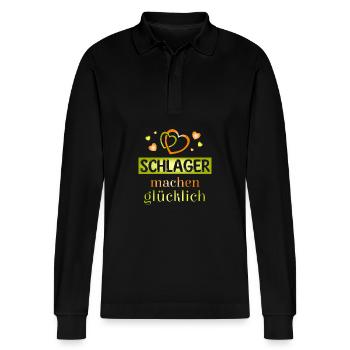 Schlager vous rend heureux - Polo à manches longues bio PREPSTER Stanley/Stella Unisexe - noir - Devant - Anna (173cm) & Nico (186cm)