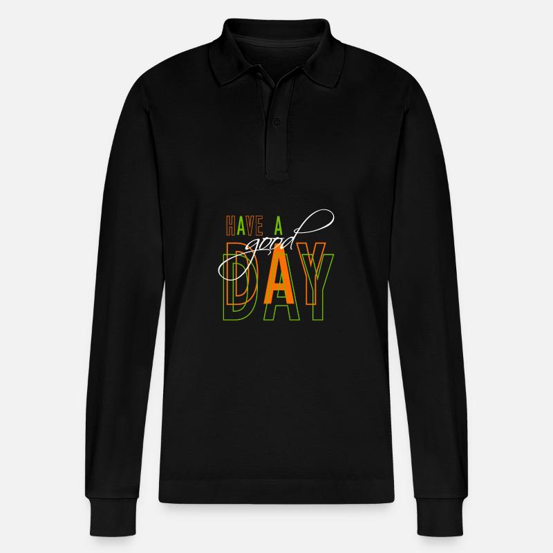 Have a good day - Stanley/Stella Unisex Bio-Langarm-Poloshirt Prepster - Schwarz