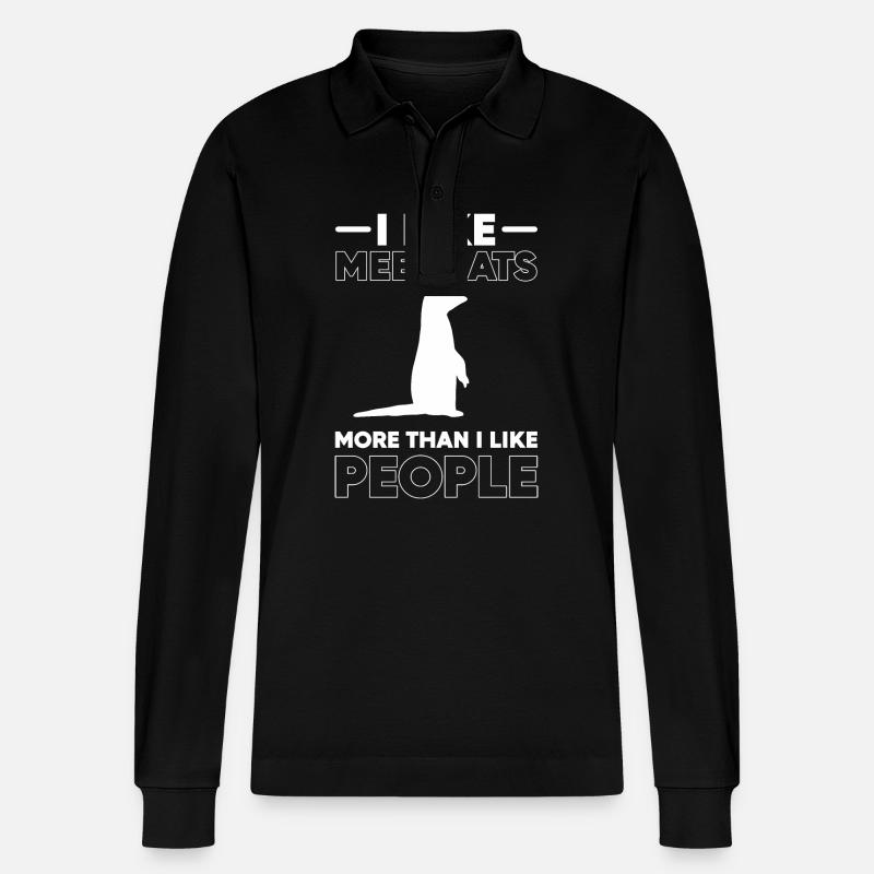 Erdmännchen - Stanley/Stella Unisex Bio-Langarm-Poloshirt Prepster - Schwarz