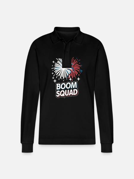 Pyrotechnics Fireworks Pyrotechnics - Stanley/Stella Organic Unisex Long-Sleeved Polo Shirt Prepster - black