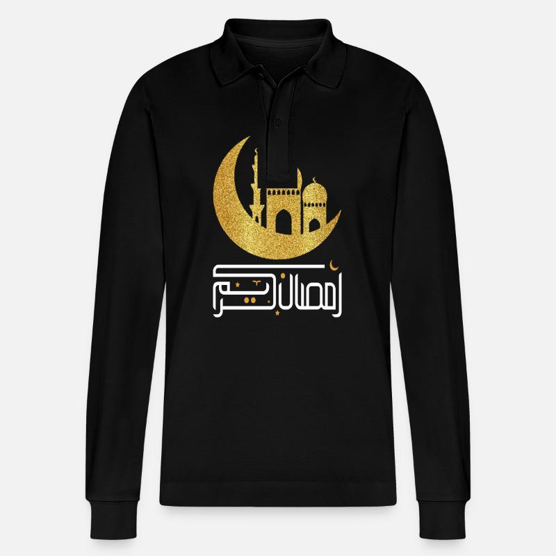 Ramadan Mubarak - Stanley/Stella Unisex Bio-Langarm-Poloshirt Prepster - Schwarz