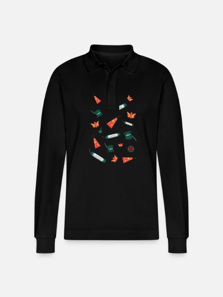 Feuerwerk Sortiment - Stanley/Stella Unisex Bio-Langarm-Poloshirt Prepster - Schwarz