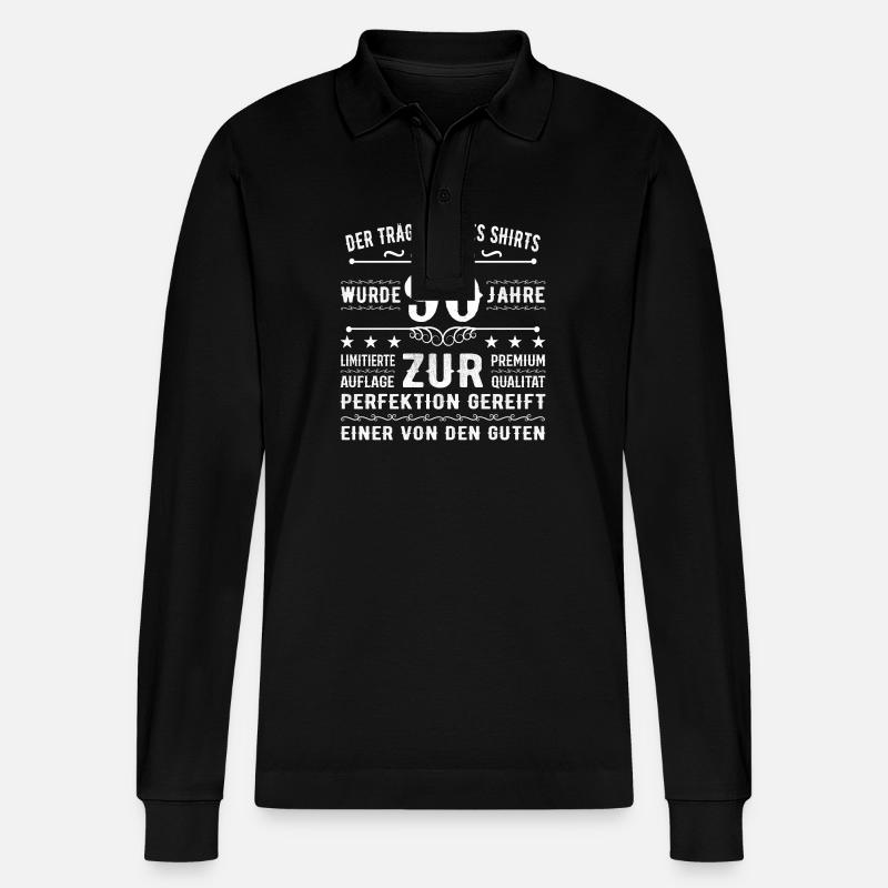 90 Anni Idea Regalo per 90 - Compleanno - Polo a manica lunga ecologica unisex Prepster di Stanley/Stella - nero