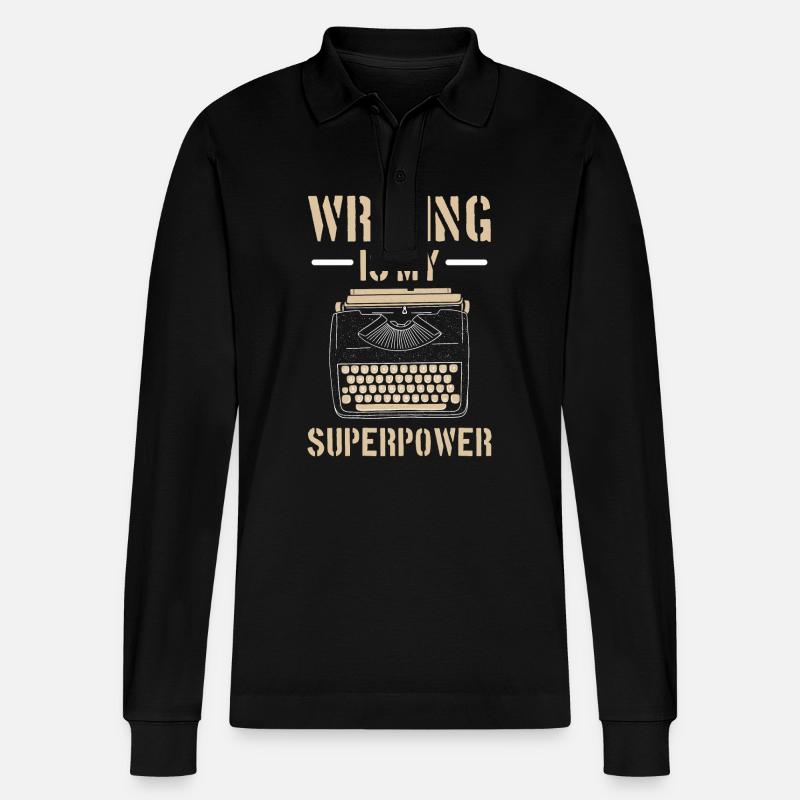 Autor - Stanley/Stella Unisex Bio-Langarm-Poloshirt Prepster - Schwarz