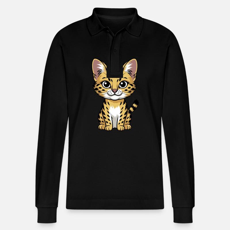 Serval - Stanley/Stella Unisex Bio-Langarm-Poloshirt Prepster - Schwarz