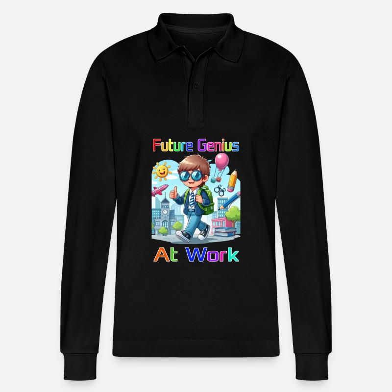 Future Genius at work - Stanley/Stella Unisex Bio-Langarm-Poloshirt Prepster - Schwarz