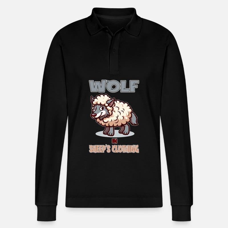 Wolf in Sheep's clothing - Stanley/Stella Unisex Bio-Langarm-Poloshirt Prepster - Schwarz