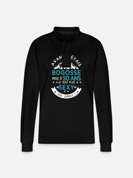 50 ans anniversaire homme pour amoureux - Polo à manches longues bio PREPSTER Stanley/Stella Unisexe - noir