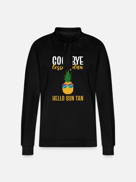 Pineapple - Stanley/Stella Organic Unisex Long-Sleeved Polo Shirt Prepster - black