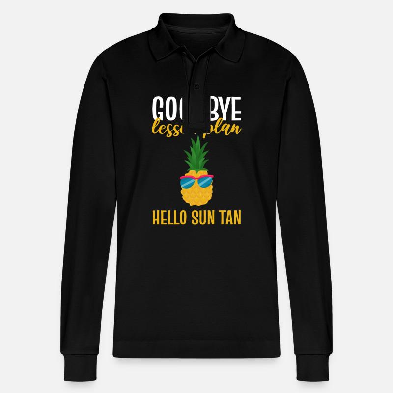 Ananas - Stanley/Stella Unisex Bio-Langarm-Poloshirt Prepster - Schwarz