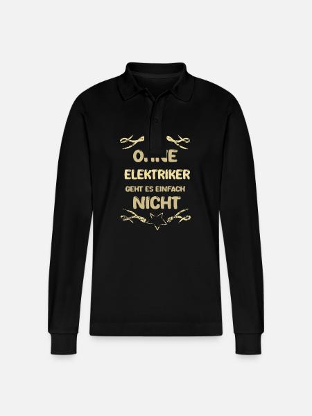 Electrician Electrician - Stanley/Stella Organic Unisex Long-Sleeved Polo Shirt Prepster - black