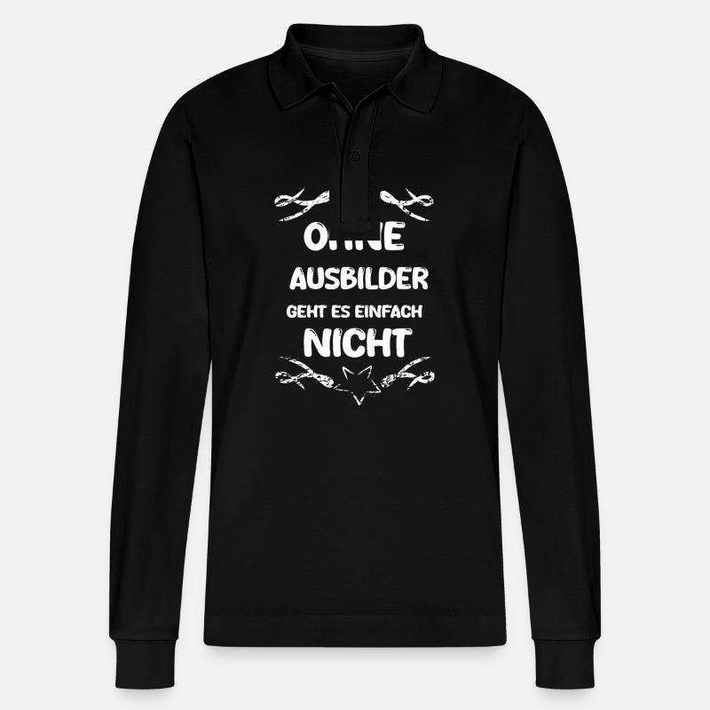 Ausbilder - Stanley/Stella Unisex Bio-Langarm-Poloshirt Prepster - Schwarz