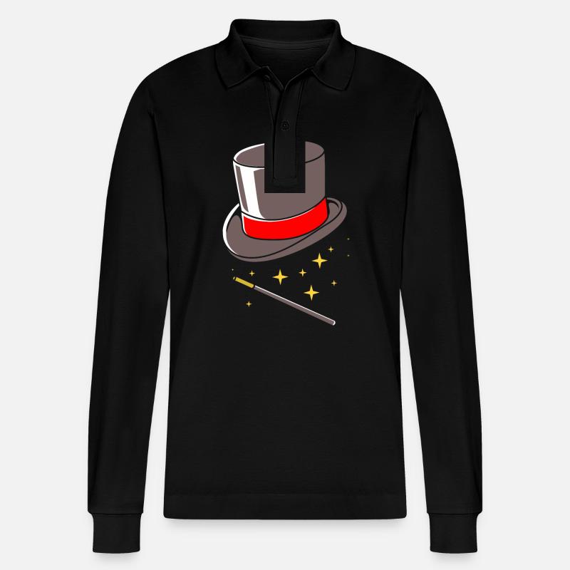 Zauberer Magie Magier - Stanley/Stella Unisex Bio-Langarm-Poloshirt Prepster - Schwarz