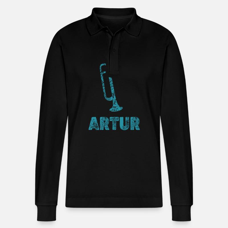 Blasmusik Artur - Stanley/Stella Unisex Bio-Langarm-Poloshirt Prepster - Schwarz