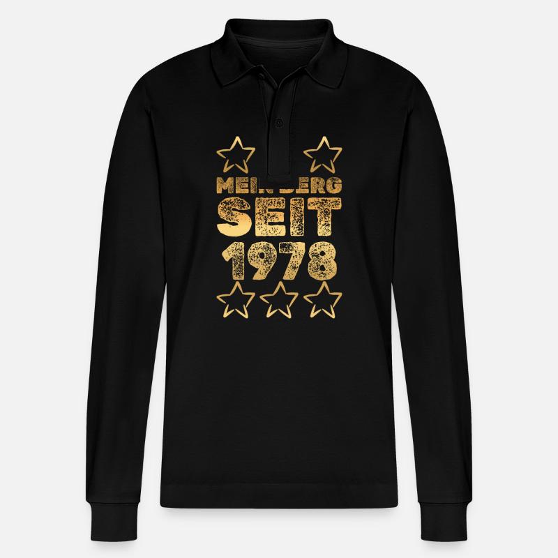 1978 - Stanley/Stella Unisex Bio-Langarm-Poloshirt Prepster - Schwarz