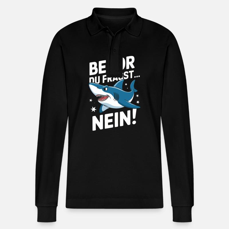 Requin Requin Requins Requin - Polo à manches longues bio PREPSTER Stanley/Stella Unisexe - noir