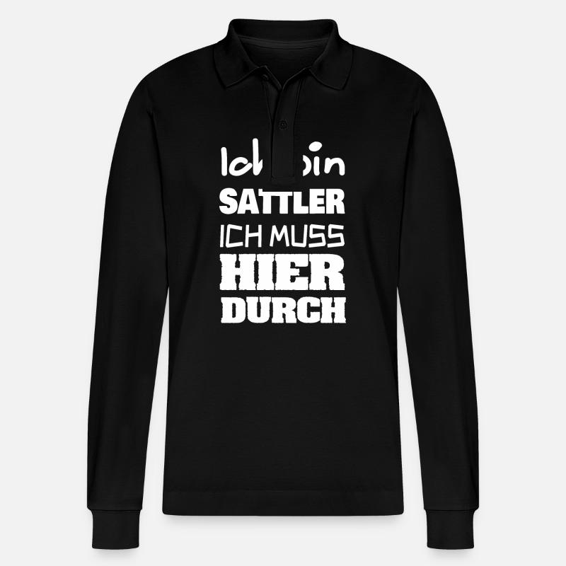 Beruf Sattler - Stanley/Stella Unisex Bio-Langarm-Poloshirt Prepster - Schwarz