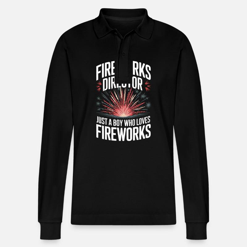 Pyrotechniker Feuerwerk Pyrotechnik - Stanley/Stella Unisex Bio-Langarm-Poloshirt Prepster - Schwarz