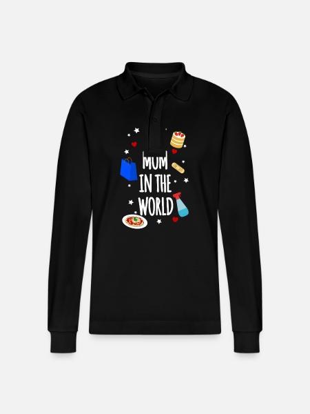 Best Mom - Stanley/Stella Organic Unisex Long-Sleeved Polo Shirt Prepster - black