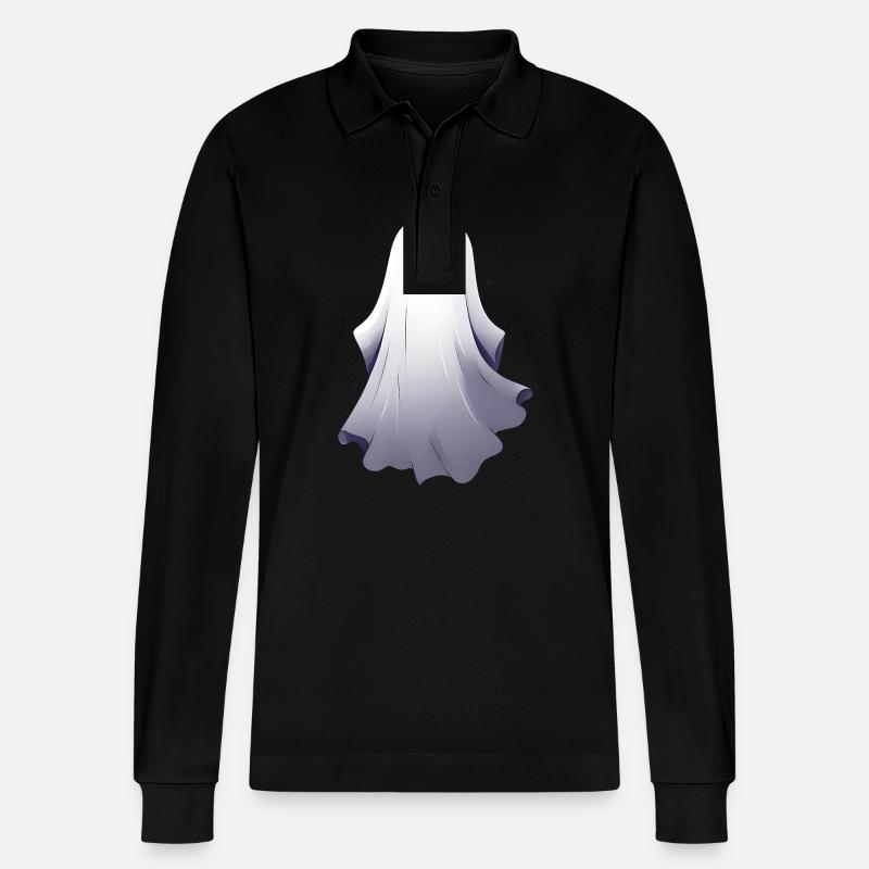 Halloween Geister Geist Geschenkidee - Stanley/Stella Unisex Bio-Langarm-Poloshirt Prepster - Schwarz