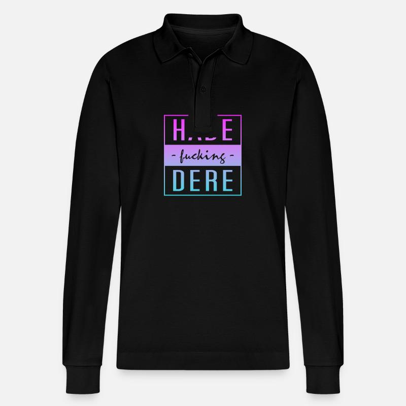 Habe Dere - Stanley/Stella Unisex Bio-Langarm-Poloshirt Prepster - Schwarz