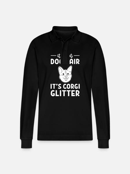 Corgi - Stanley/Stella Organic Unisex Long-Sleeved Polo Shirt Prepster - black